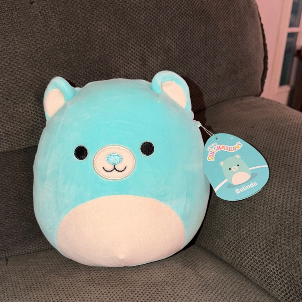 Squishmallows Belinda Blue and White Plush bear Toy